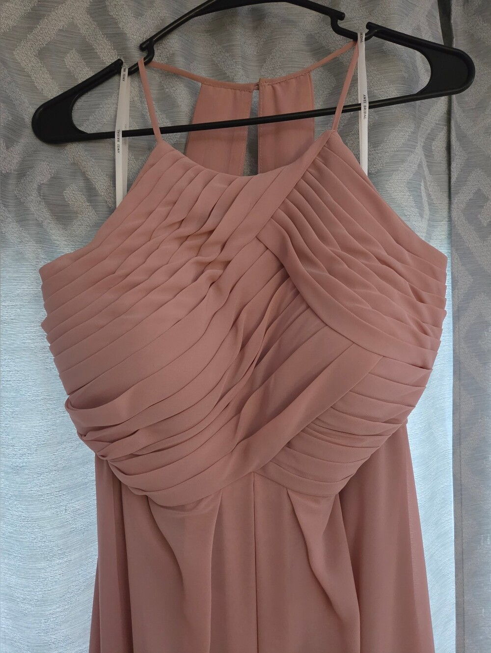 Blush Pink Pleated Halter Prom/Wedding Dress